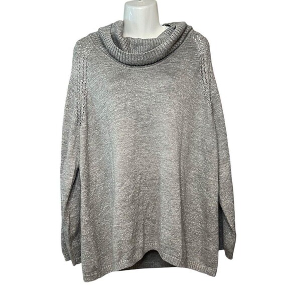Liz Claiborne Metallic Sparkle Weave Cowl Neck Sweater Size 2X - Picture 1 of 5